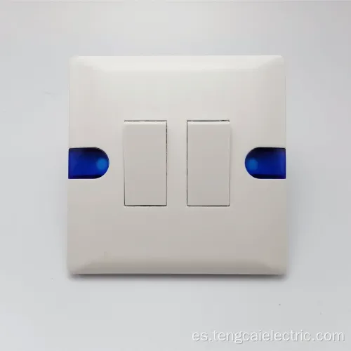 Interruptor de la luz de la pared eléctrica 2 GANG 1 WAY